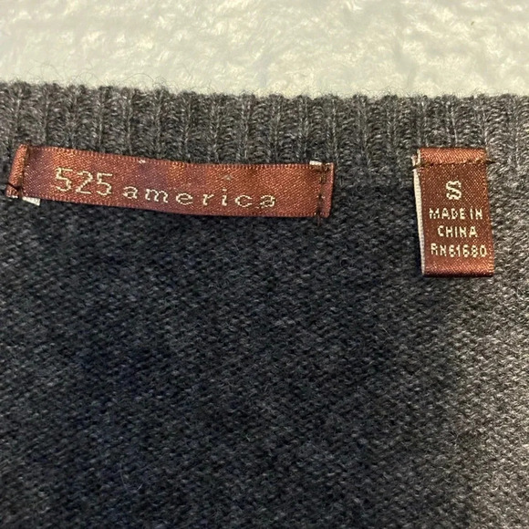 525 America | cashmere wool blend | cowl neck | long sleeve | grey | sweater | s - Picture 9 of 13